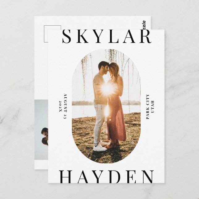 Moderna foto de moda de Oval Guardar la postal de  (Anverso / Reverso)