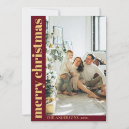 Moderna foto de navidad Minimalista roja