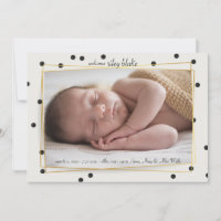 Moderna foto de Polkadot Anuncio de nacimiento