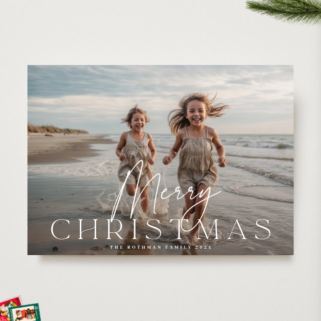 Moderna foto de tipografía blanca de Feliz Navidad (Subido por el creador)