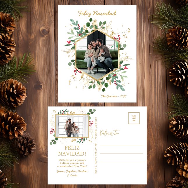 Moderna foto de verde botánico Feliz Navidad (Subido por el creador)