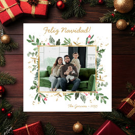 Moderna foto de verde botánico Feliz Navidad