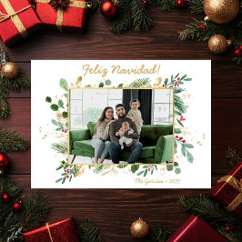 Moderna foto de verde botánico Feliz Navidad