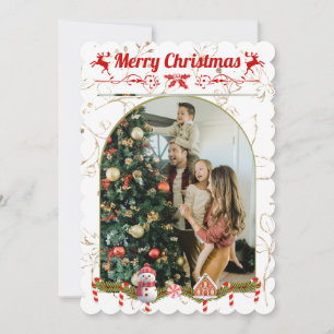 Moderna Foto Familiar con Letra de Navidad con Est