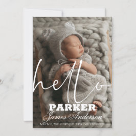 Moderna foto Hola Anuncio de nacimiento