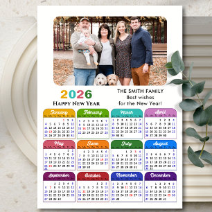 Moderna foto magnética del calendario colorido de 