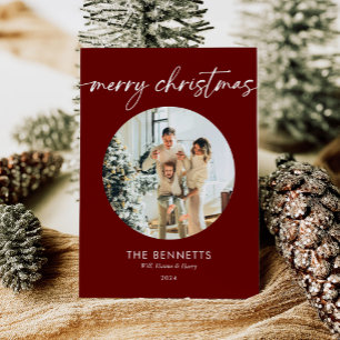 Moderna foto roja moderna Feliz Navidad