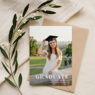 Moderna Foto Tarjeta de Agradecimiento de Graduaci