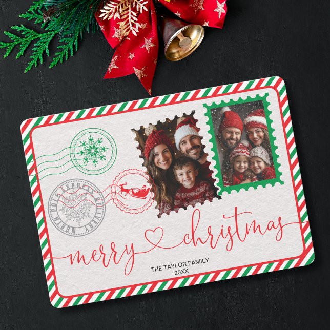 Moderna foto verde y roja, Feliz Navidad (Subido por el creador)