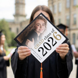 Moderna fotografía superpuesta Oro Negro Graduació