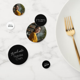 Moderna graduación de Arco Negro Fiesta Confetti