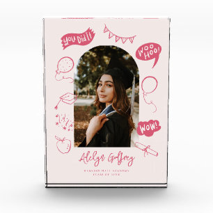 Moderna graduación de Doodle de Foto Pink Keepsake