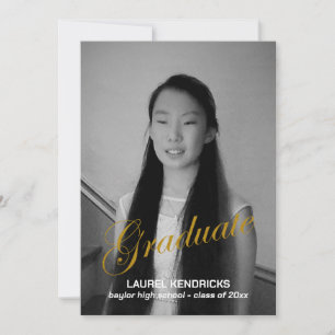 Moderna graduación Dos fotos - Invitación