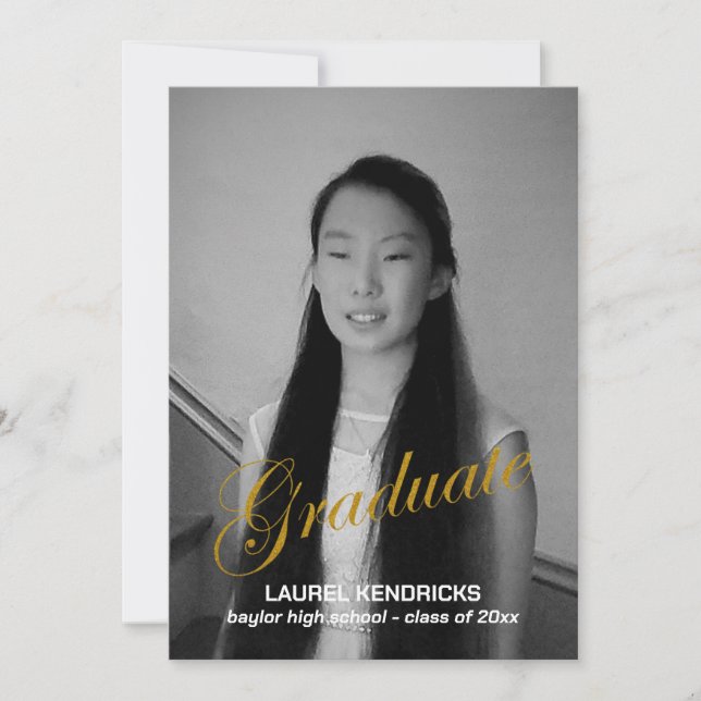 Moderna graduación Dos fotos - Invitación (Anverso)