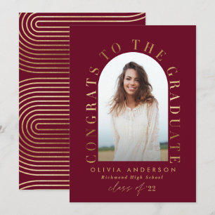 Moderna graduación geométrica de arco de fotos bur