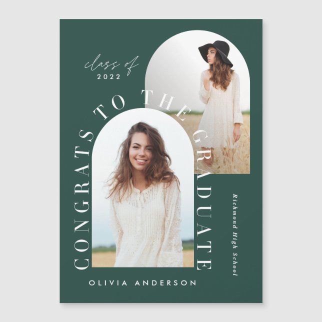 Moderna graduación geométrica multifoto arco (Anverso)