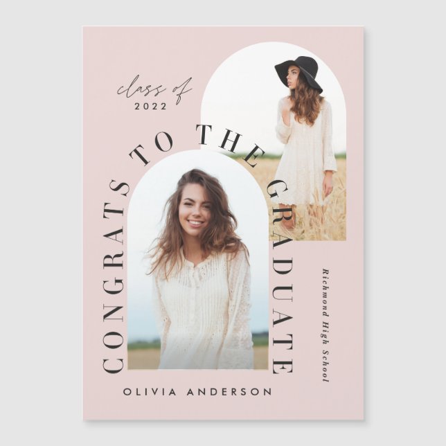 Moderna graduación geométrica multifoto arco (Anverso)