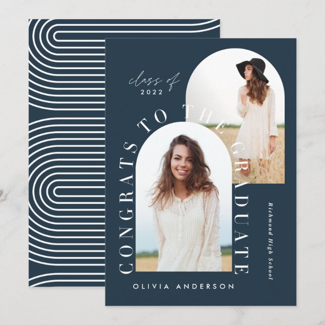 Moderna graduación geométrica multifoto arco (Anverso / Reverso)