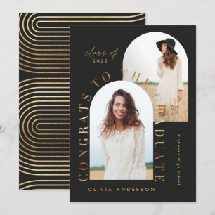 Moderna graduación geométrica multifoto en arco