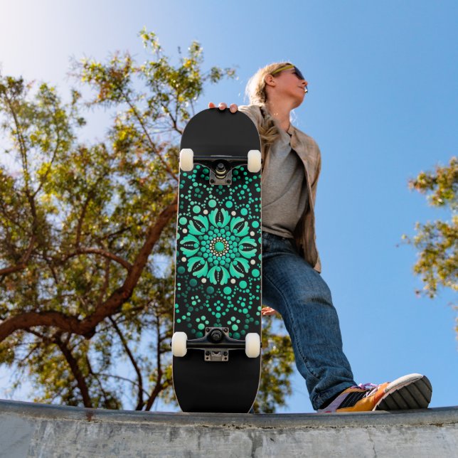 Moderna Guay y moderno tablero de skateboard Verde (Exterior 1)