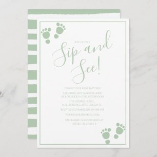 Moderna Huella Sip Y Ver Invitación De La Fiesta