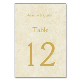Moderna imitación de oro en tarjetas de mesa de ma