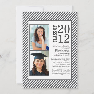 Moderna invitación a graduación de fotos en franja