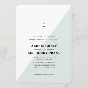 MODERNA invitación a la boda BLUE COLORBLOCK