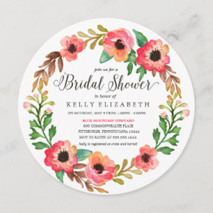 MODERNA invitación a la ducha de novia en FLORAL W