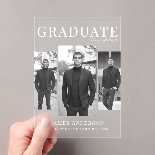 Moderna Invitación de 3 graduados de fotografía (Insitu (portátil))