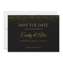 moderna invitación de ahorro de fecha con brillo n
