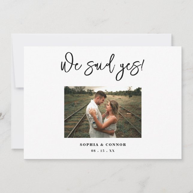 Moderna Invitación de Boda de fotografía (Anverso)