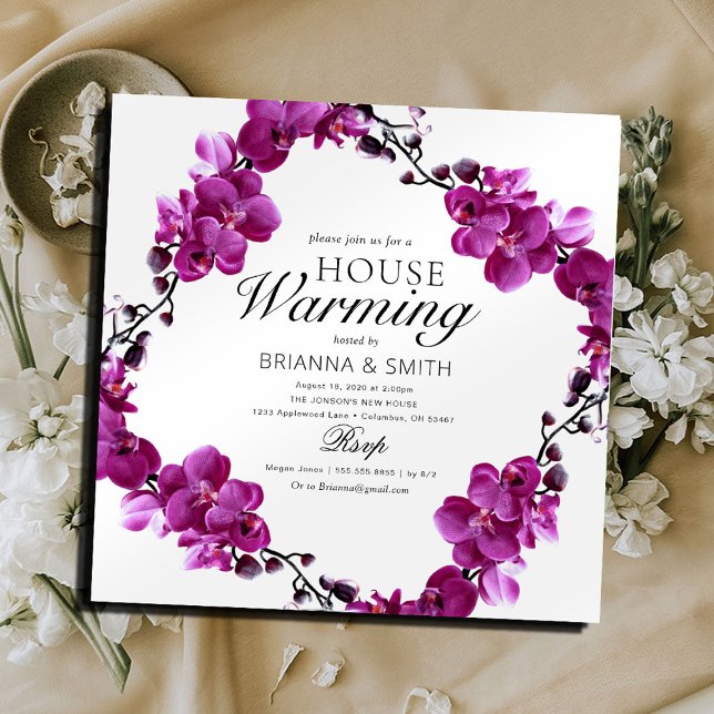 Moderna Invitación de Calentamiento de Casa Floral (Subido por el creador)