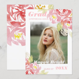 Moderna Invitación de color de agua floral Rubor