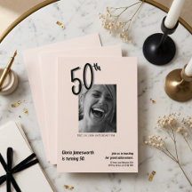Moderna Invitación de Cumpleaños 50 Divertida con 