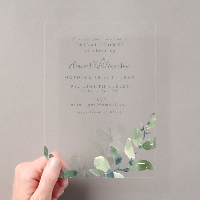 Moderna Invitación de Ducha de Novia Botánica de E (Insitu (portátil))