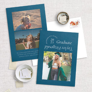 Moderna Invitación de foto graduada de moda mínima