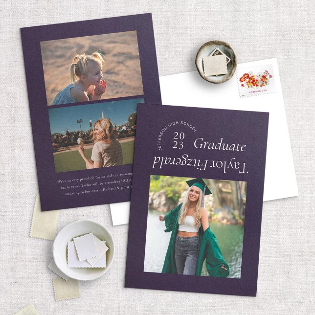 Moderna Invitación de foto graduada de moda mínima (Subido por el creador)