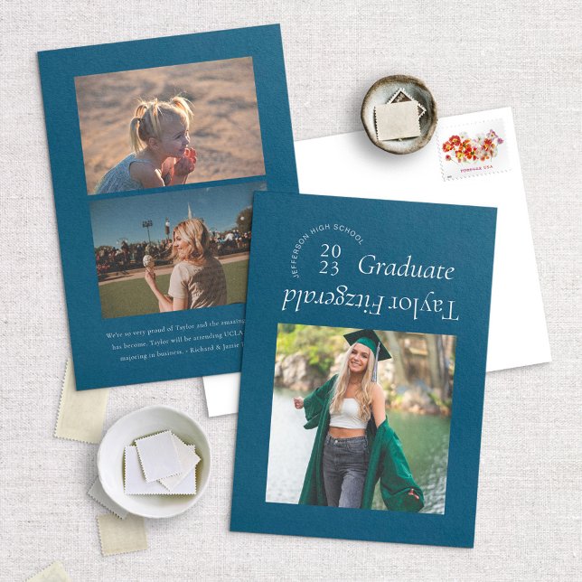 Moderna Invitación de foto graduada de moda mínima (Subido por el creador)