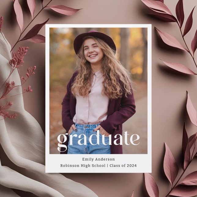 Moderna Invitación de fotos de graduación de moda (Subido por el creador)