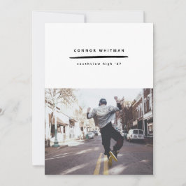 Moderna Invitación de Grad de Línea Minimalista