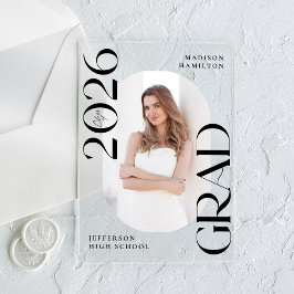 Moderna Invitación de graduación acrílica fotográf