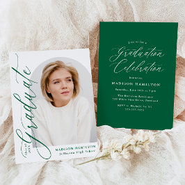 Moderna Invitación de Graduación con Caligrafía Ve