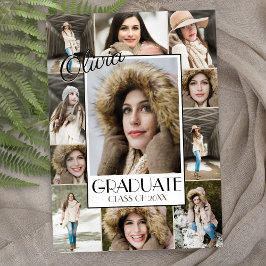 Moderna Invitación de graduación de 11 Collages de