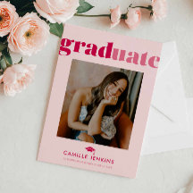 Moderna Invitación de graduación de fotografía mín