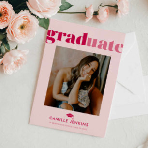 Moderna Invitación de graduación de fotografía mín