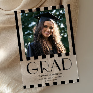 Moderna Invitación de graduación de fotografía ret