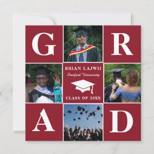 Moderna Invitación de Graduación de Fotografías de
