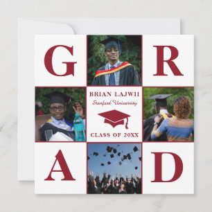 Moderna Invitación de Graduación de Fotografías de