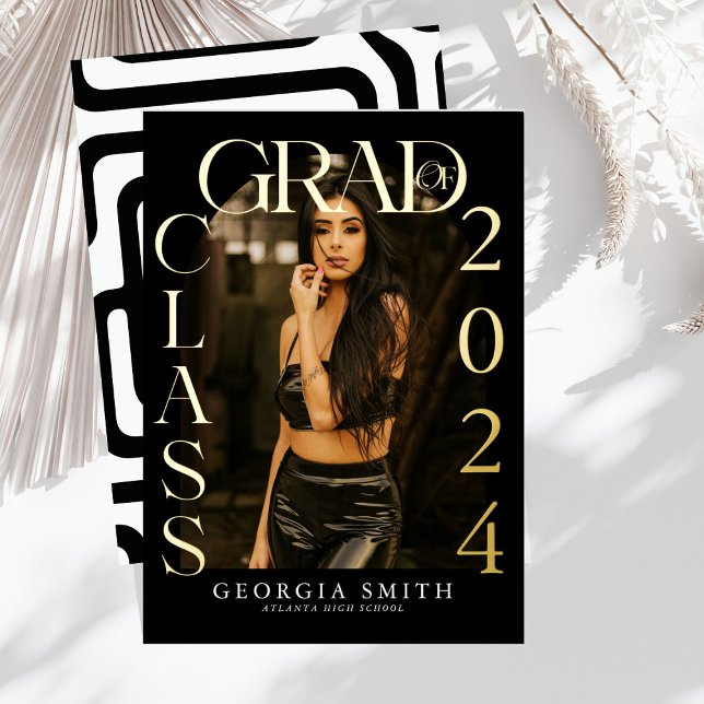 Moderna Invitación de graduación de fotos del Boho (Subido por el creador)